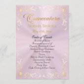 Gold Vintage Border Quinceanera - Pastell Rosa Programm (Vorderseite)