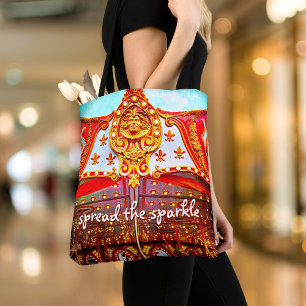 Gold Vintage Carousel Foto Spread Sparkle Tasche