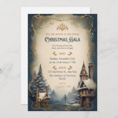 Gold Vintage Christmas Gala Feiertagskarte (Vorne/Hinten)