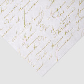 Gold Vintage Französisch-Script-Handwriting-Curry Seidenpapier (Ausschnitt)