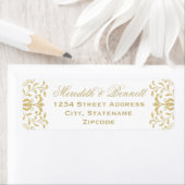 Gold Vintage Glamour Hochzeit Rücksendeadresse (Insitu)