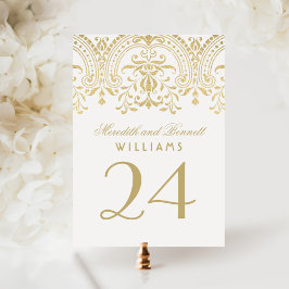 Gold Vintage Glamour Hochzeit Tischnummer