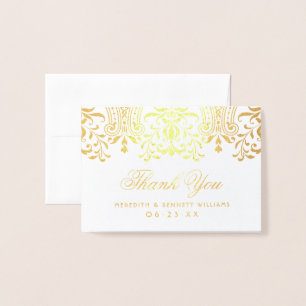 Gold Vintage Glamour Hochzeit Vielen Dank Folienkarte