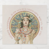 Gold Vintage Jugendstil Museo Cantonale d'Arte Schaumweinetikett (Einzelnes Label)