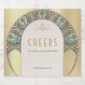 Gold Vintage Jugendstil Museo Cantonale d'Arte Schaumweinetikett (Einzelnes Label)