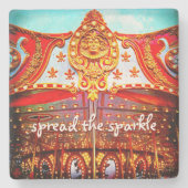 Gold Vintage Karusselfläche Spread der Sparkle Steinuntersetzer (Vorderseite)