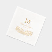 Gold Vintage Ornate Classic Monogram Wedding Servietten Mit Folie (Links)