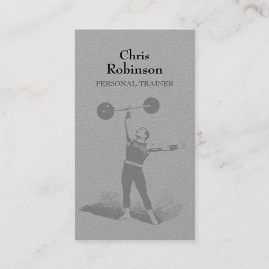 Gold Vintage Personal Trainer Business Card Visitenkarte (Vorderseite)