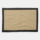 Gold Vintage Sternexplosion Muster | Schwarz Geschirrtuch (Horizontal)