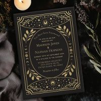 Gold Vintage Tarot-Karten-Gothic-Hochzeitseinladun