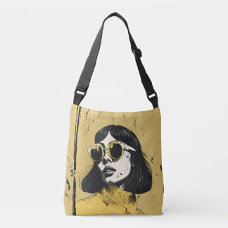 Gold Vintage Vibes Retro Portrait Tote Bag Tragetaschen Mit Langen Trägern