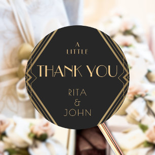 Gold Vintage Wedding Colorful a Sweet Vielen Dank Runder Aufkleber
