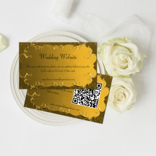 Gold Vintage Wedding Website Einschließungskarte Begleitkarte