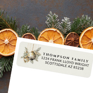 Gold Vintage Weihnachtsästhetische Rücksendeadress