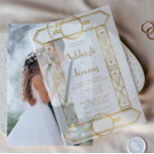 Gold Vintager Deko Rahmen White Wedding Pergament Einladungen