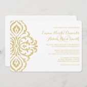 Gold Vintager Glamour Elegance Hochzeit Einladung (Vorne/Hinten)