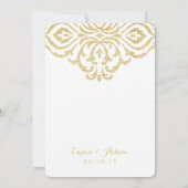 Gold Vintager Glamour Elegance Hochzeit Einladung (Rückseite)