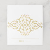 Gold Vintager Glamour Elegance Hochzeit Platzkarte (Außenseite Aufgefaltet)