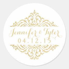 Gold Vintager Glamour Elegance Wedding Stickers