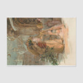 Gold Vintager Vater Weihnachten und Engel Seidenpapier (Vorderseite)