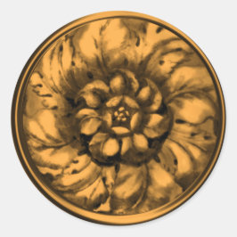 Gold Vintages barockes Siegel Runder Aufkleber