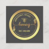 Gold Vintages, elegantes Honigzweiglogo Quadratische Visitenkarte (Vorderseite)