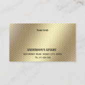 Gold Vintages, elegantes Honigzweiglogo Visitenkarte (Rückseite)