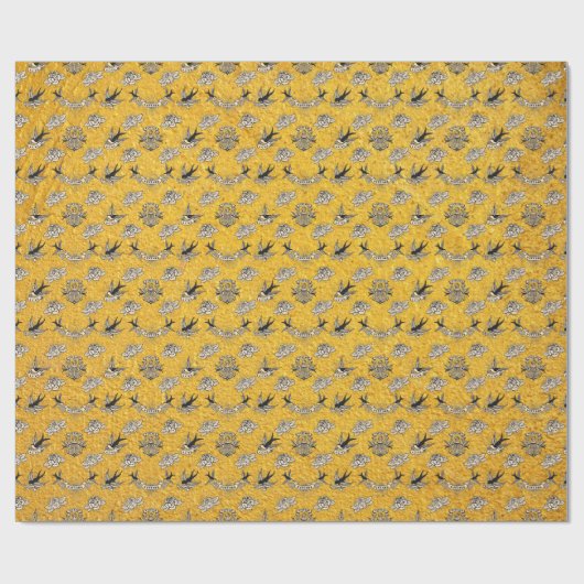 Gold Vintages Tattoo Geschenkpapier (Flach)