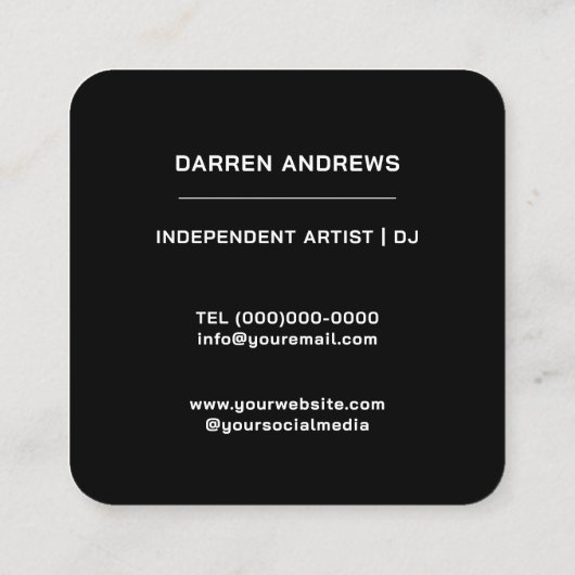 Gold Vinyl LP | Music QR Code Quadratische Visitenkarte (Rückseite)