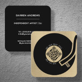 Gold Vinyl LP | Music QR Code Quadratische Visitenkarte