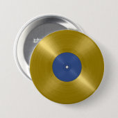 Gold Vinyl Record Album Button (Vorne & Hinten)