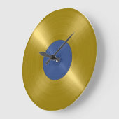 Gold Vinyl Record Album Große Wanduhr (Winkel)