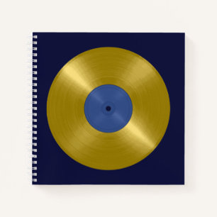 Gold Vinyl Record Album Notizblock