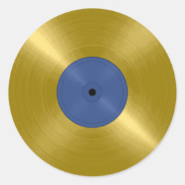 Gold Vinyl Record Album Runder Aufkleber