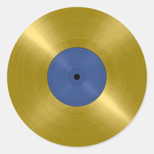 Gold Vinyl Record Album Runder Aufkleber
