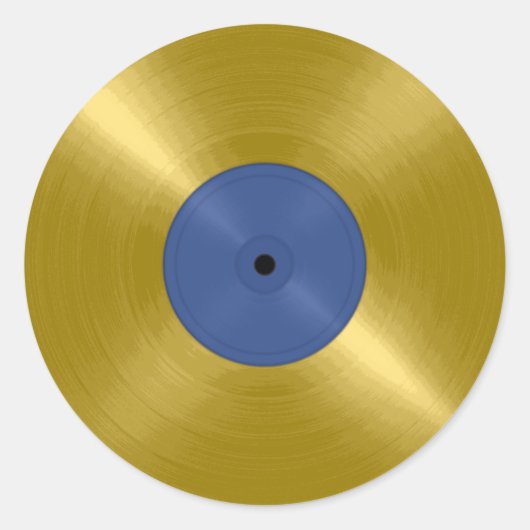 Gold Vinyl Record Album Runder Aufkleber (Vorderseite)