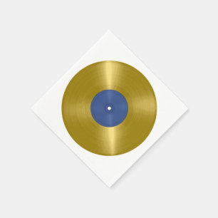 Gold Vinyl Record Album Serviette