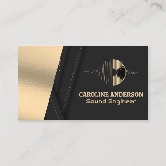 Gold Vinyl Record | Sound-Audio-Logo Visitenkarte (Vorderseite)