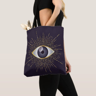 Gold & Violet Mystic Evil Eye Nazar Mati Tasche