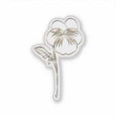 Gold Violet Pansy Blume Aufkleber (Vorderseite)