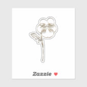 Gold Violet Pansy Blume Aufkleber (Blatt)