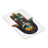 Gold Violet Teal Hamsa w/ Turquoise Third Eye Magnet (Rechte Seite)