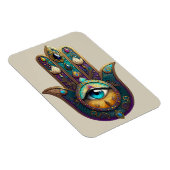 Gold Violet Teal Hamsa w/ Turquoise Third Eye Magnet (Rechte Seite)