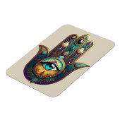 Gold Violet Teal Hamsa w/ Turquoise Third Eye Magnet (Linke Seite)