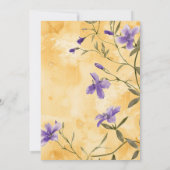 Gold Violets Floral 50. Hochzeitstag Einladung (Rückseite)