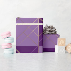 Gold violette geometrische Geschenkpapier