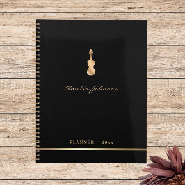 Gold Violin Elegant Music 2026 Jährlicher Planer