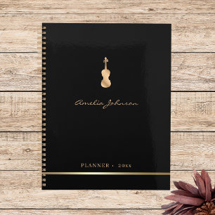 Gold Violin Elegant Music 2026 Jährlicher Planer