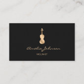 Gold Violin Elegante Script Visitenkarte (Vorderseite)