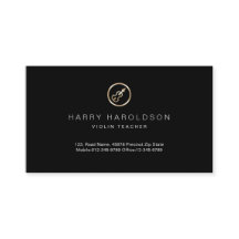 Gold Violin Icon Violin Teacher Business Card